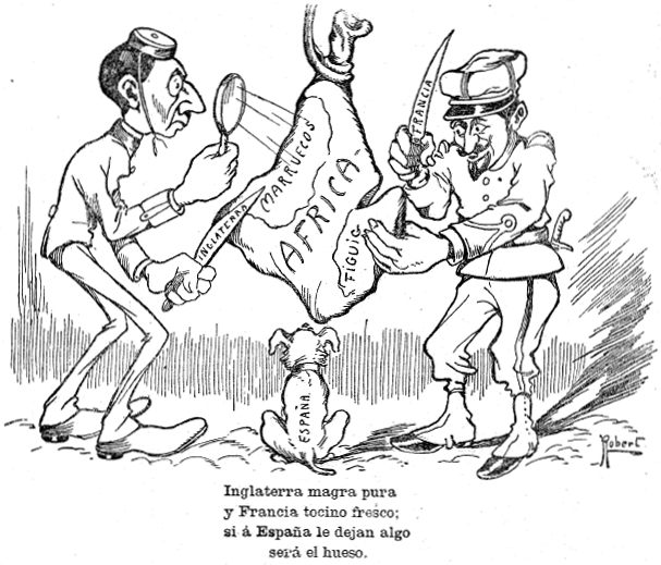 Viñeta sobre o colonialismo en África