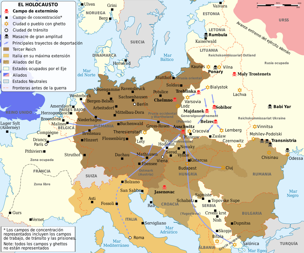 Mapa Holocausto