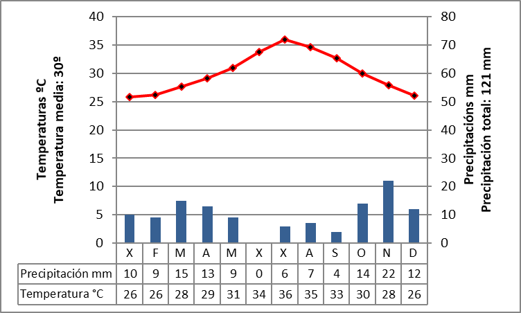Climograma representativo do clima desértico