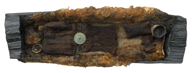 Preparación da tumba: Egtvedpigen no cadaleito, visto desde arriba