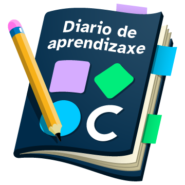 Imaxe do diario de aprendizaxe no proxecto cREAgal. Amosa un lapis e un caderno co logotipo do proxecto na tapa