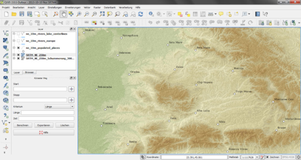 Imaxe dun mapa de SIX con varias capas de información