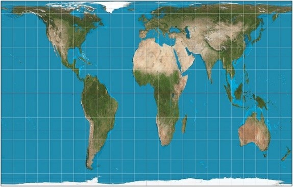 Mapa con proxección Gall Peters