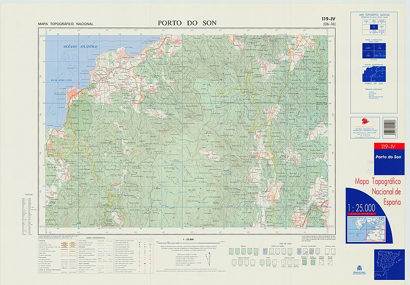Mapa topográfico do Porto do Son