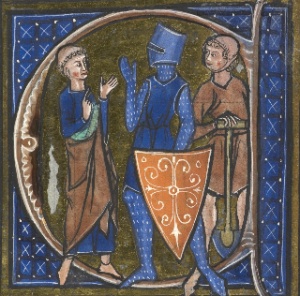 Imaxe dos tres estamentos representados nun manuscrito medieval