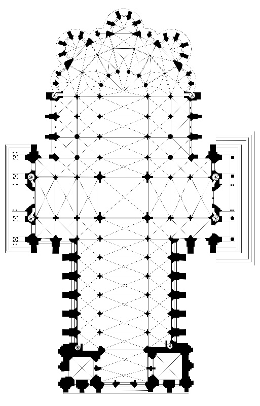Imaxe do plano da catedral de Chartres
