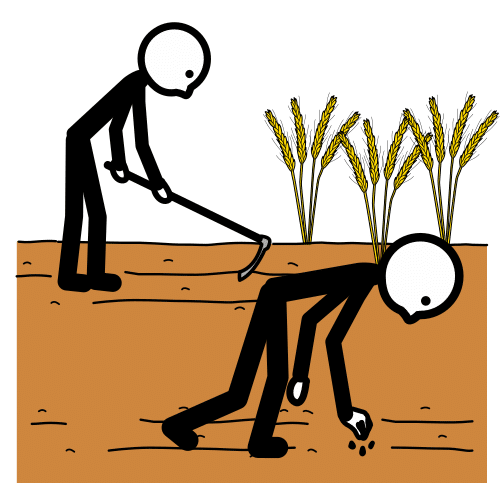 Pictograma de persoa cultivando