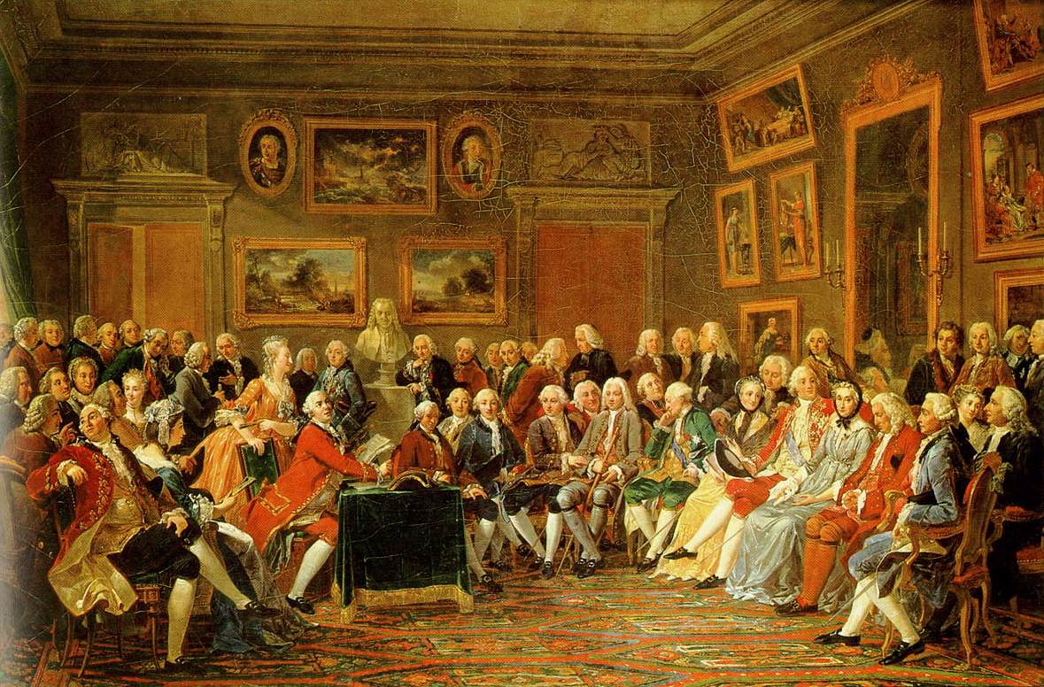 Lectura no salón de Madame Geoffrin