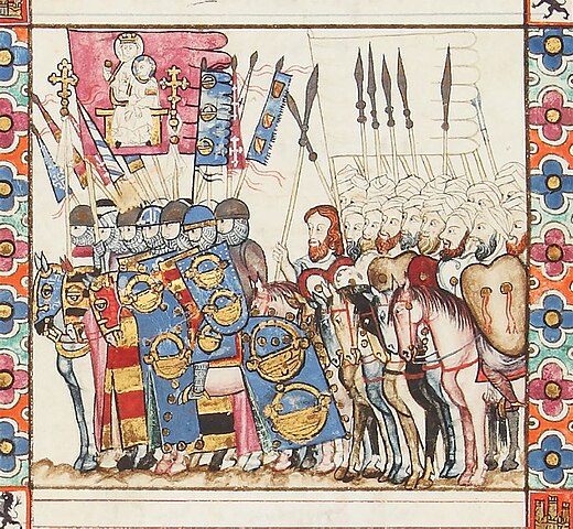 Detail of a miniature in Cantiga 181 of the Cantigas de Santa Maria, Codex Rico, MS TI.1, El Escorial.