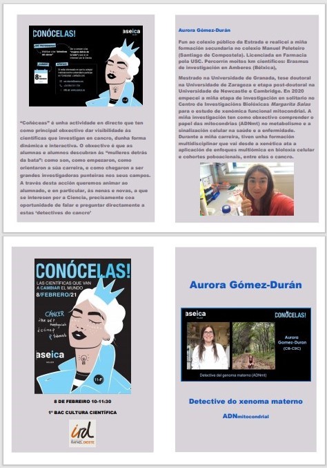 Díptico de "conócelas" Aurora Gómez