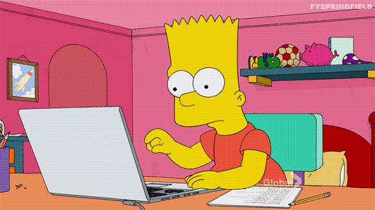 Gif Bart Simpson exame 