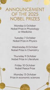 Datas do Nobel Prize.