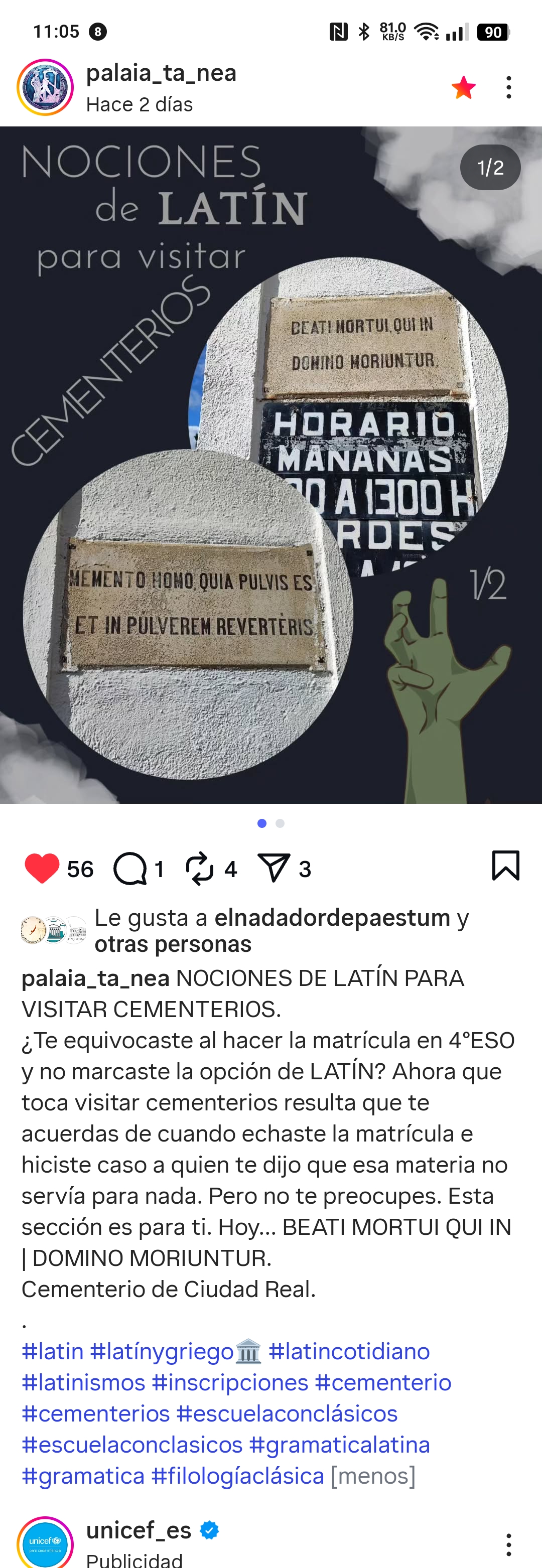 Nociones de latín para visitar cementerios 
