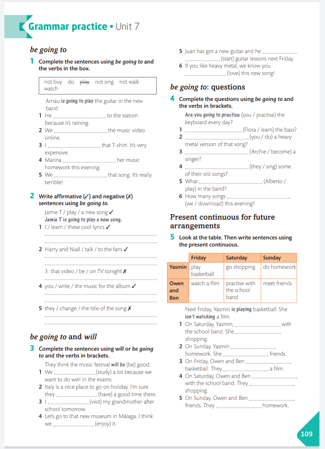 BE_GOING_TO_WILL_PRESENT_CONTINUOUS_PRACTICE