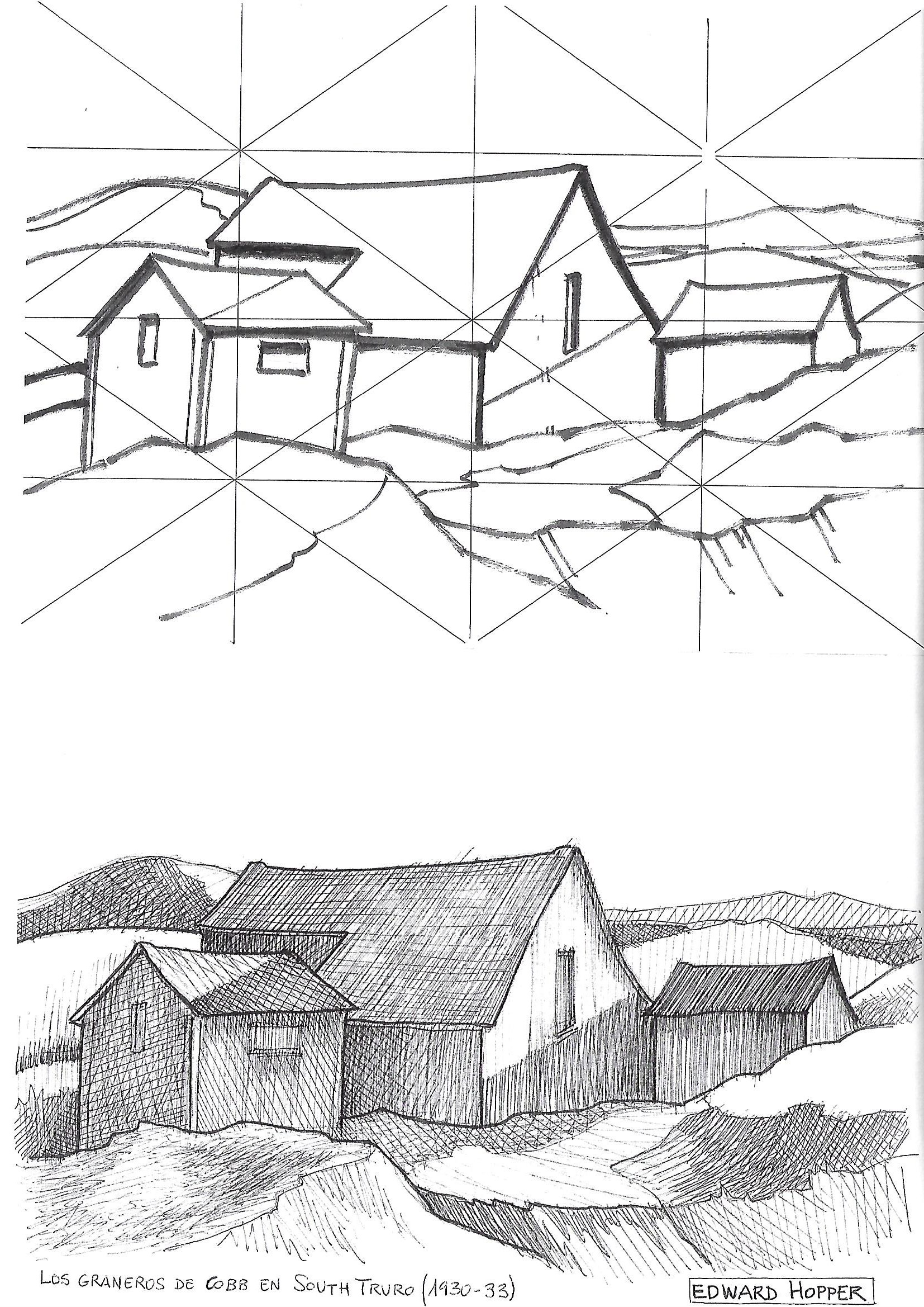Edward Hopper 1. Granxa de South Truro. Tramas de tinta