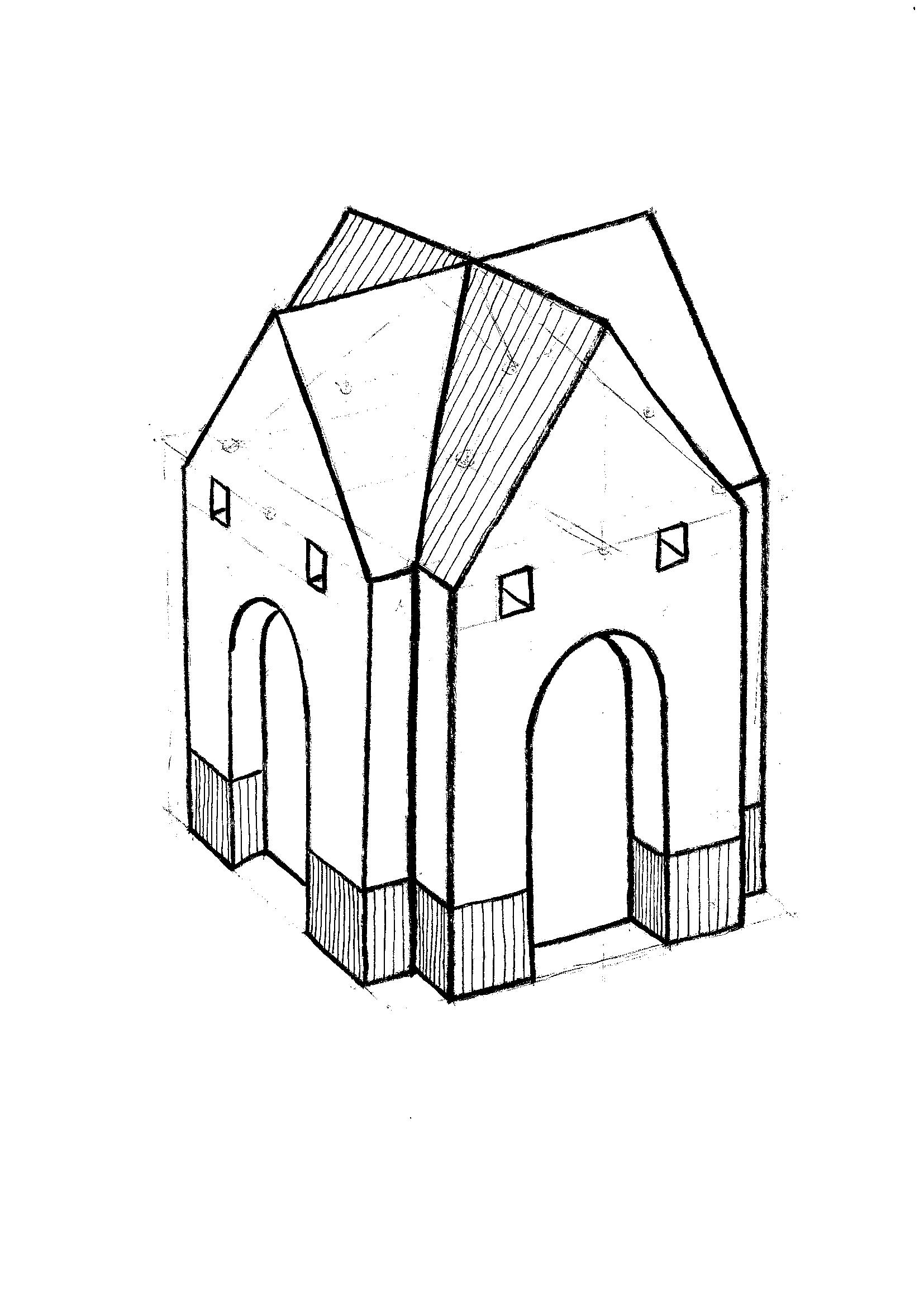 Edículo para decorar (grafito+2 cores)