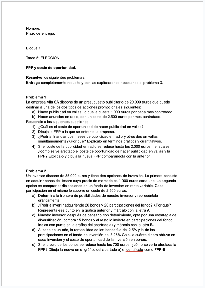 enunciado del problema