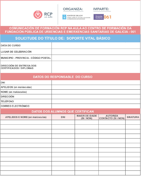 Captura da folla de cálculo co listado.