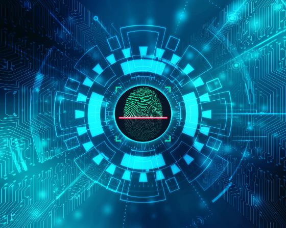pegada dixital a través de un escáner