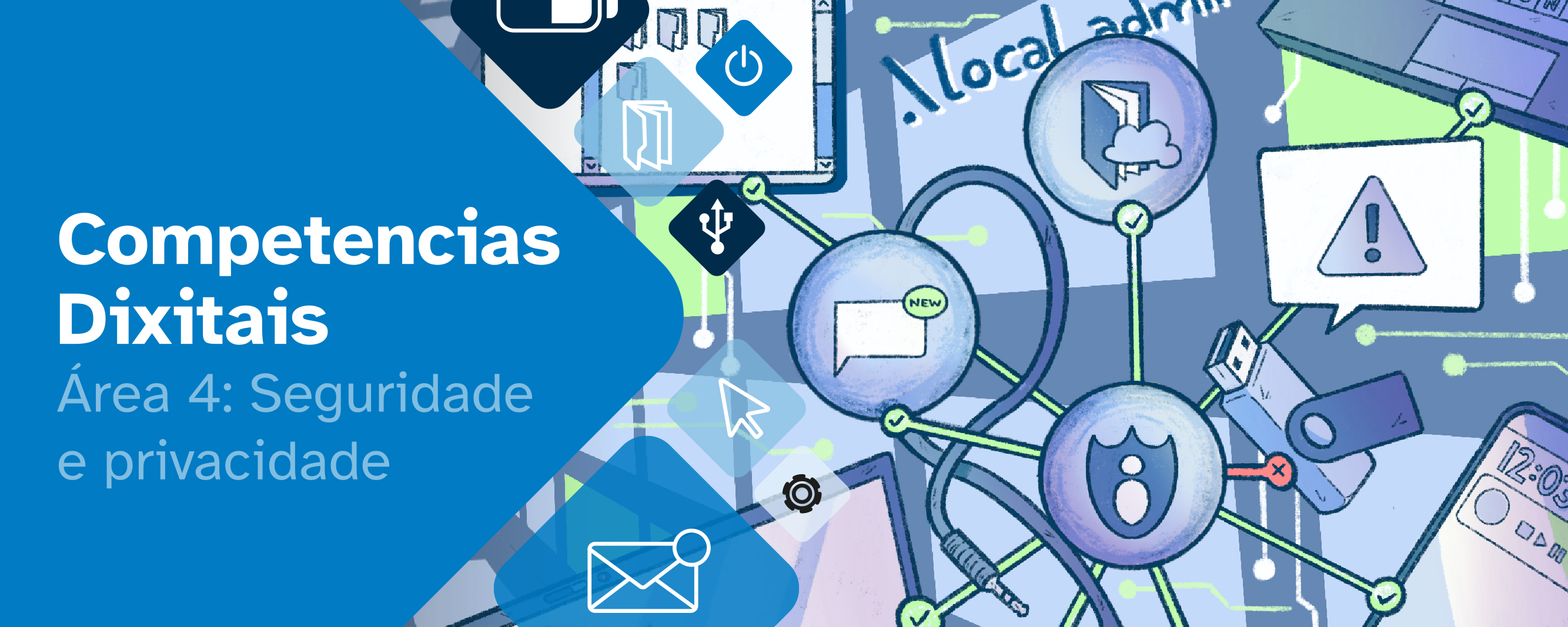 Portada Competencia Dixital Area 4.  Seguridade e privacidade