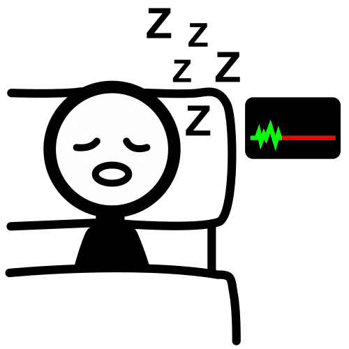 Persoa durmindo sendo monitorizada