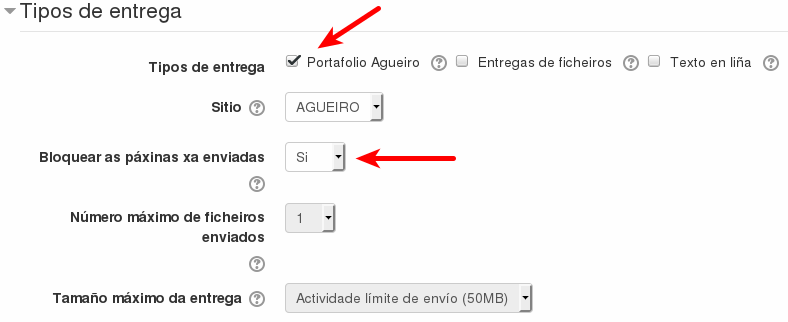 Entrega de tarefas en Agueiro