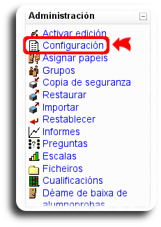 Acceder á configuración do curso Acceder á configuración do curso