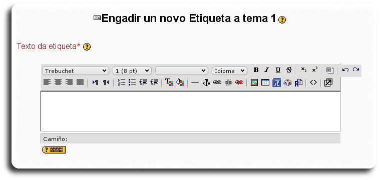 Formulario de edición de etiquetas Formulario de edición de etiquetas
