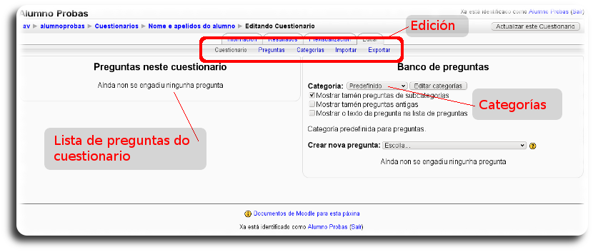 Edición de cuestionario Edición de cuestionario