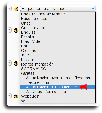Tarefa: actualización dun só ficheiro Tarefa: actualización dun só ficheiro