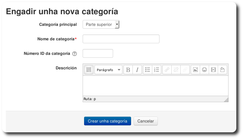 Nova categoría de cursos