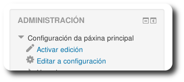 Activar edición da páxina principal