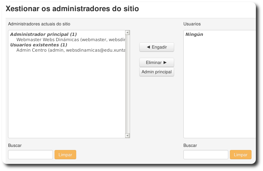 Administradores do sitio