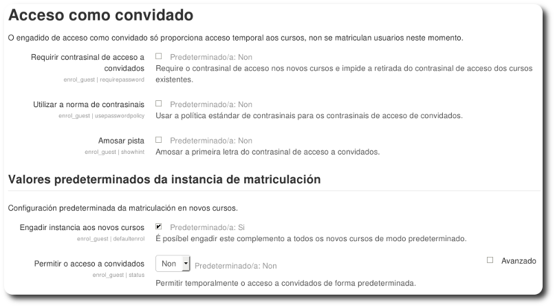 Configuración Acceso como convidado