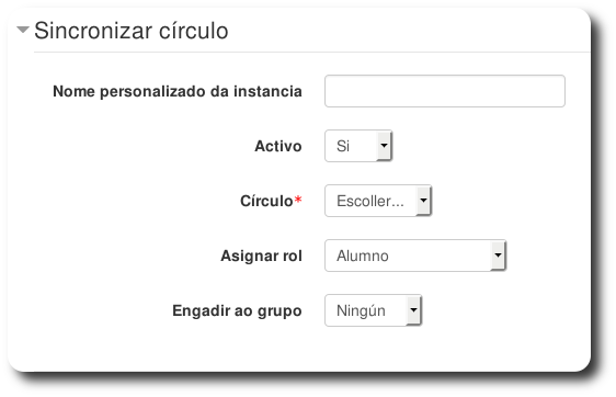 Nova instancia de sincronizar círculo