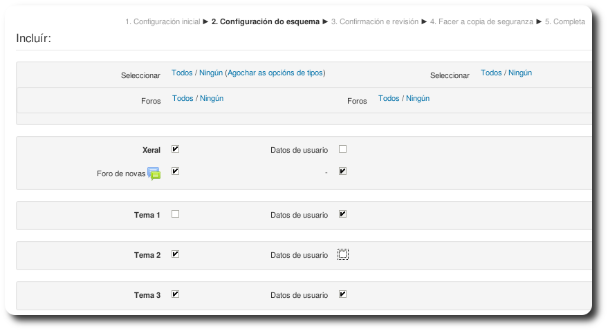 Configuración do esquema