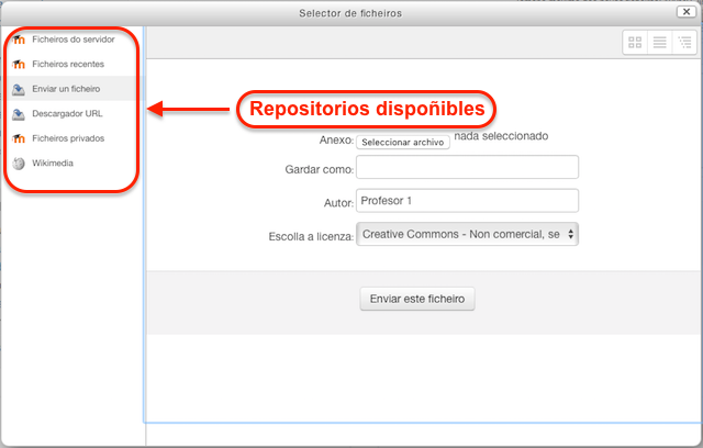 Repositorios dispoñibles