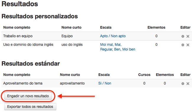 Engadir novo resultado