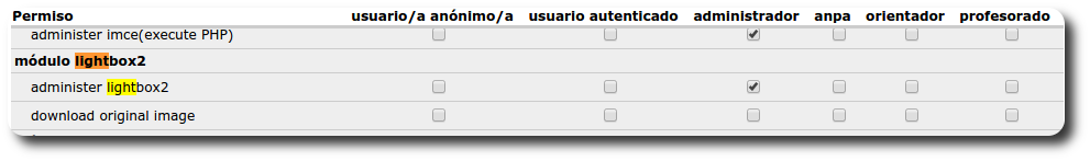 permisos lightbox