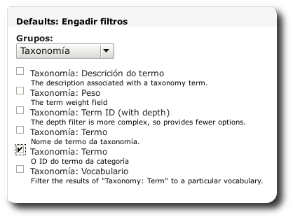 Engadir filtro por termo de taxonomía