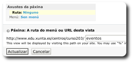 Ruta de acceso á vista
