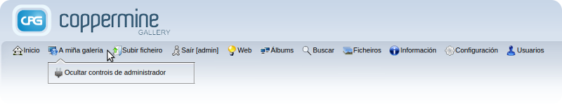 Ocultar controis de administración