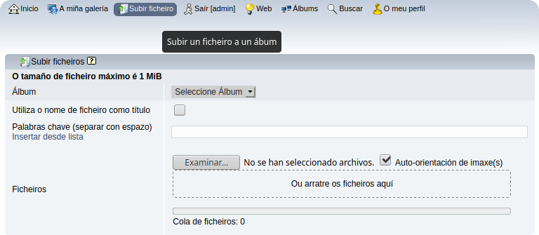 Subir ficheiros