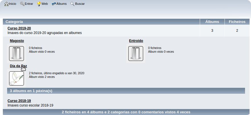Visualización álbum