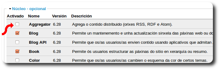 Activar módulo Aggregator Activar módulo Aggregator