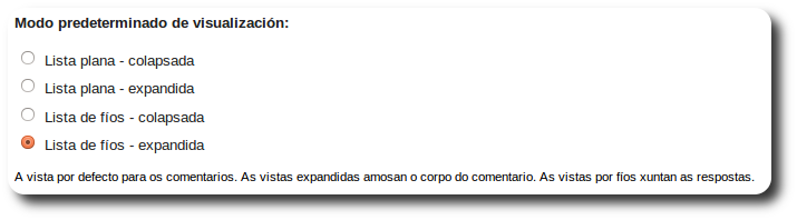Modo predeterminado de visualizació Modo predeterminado de visualizació
