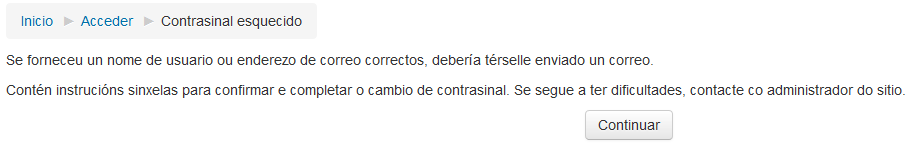 Mensaxe de recuperación de contrasinal