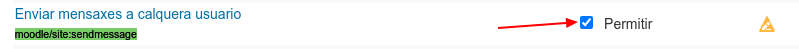 Permitir moodle/site:sendmessage