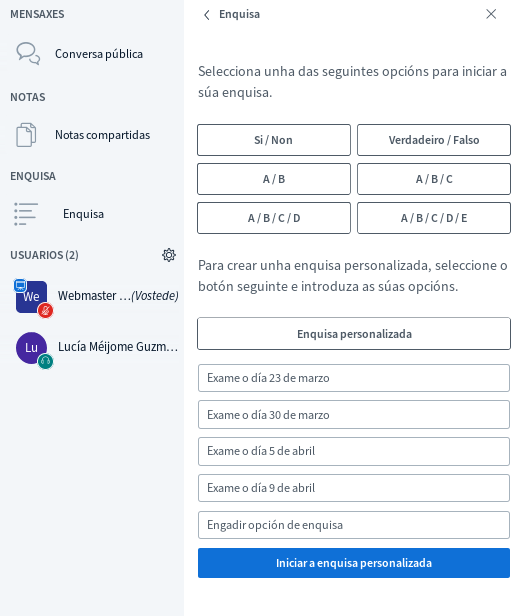 Enquisa personalizada