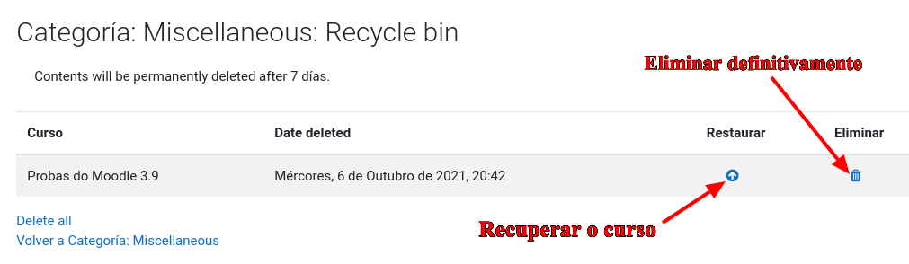 Papeleira de reciclaxe da categoría